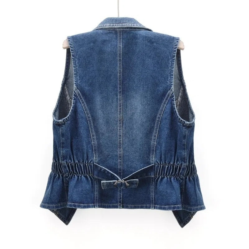 Women’s Black Long Vest Casual Open Front Layering Piece 1