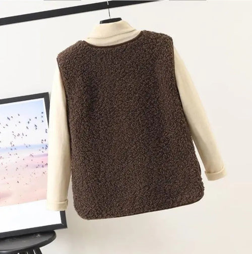 Women’s Black Long Vest Cozy Relaxed Fit Layering Piece 1