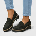 Women’s Black Penny Loafers Classic Comfortable Design for Everyday Wear 0