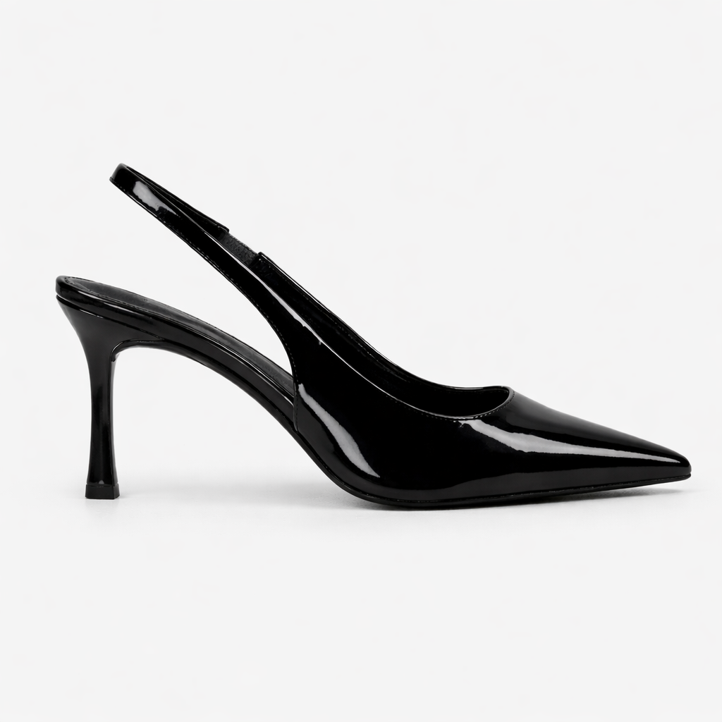 Women’s Black Slingback Heels Elegant Pointed Toe Design 2