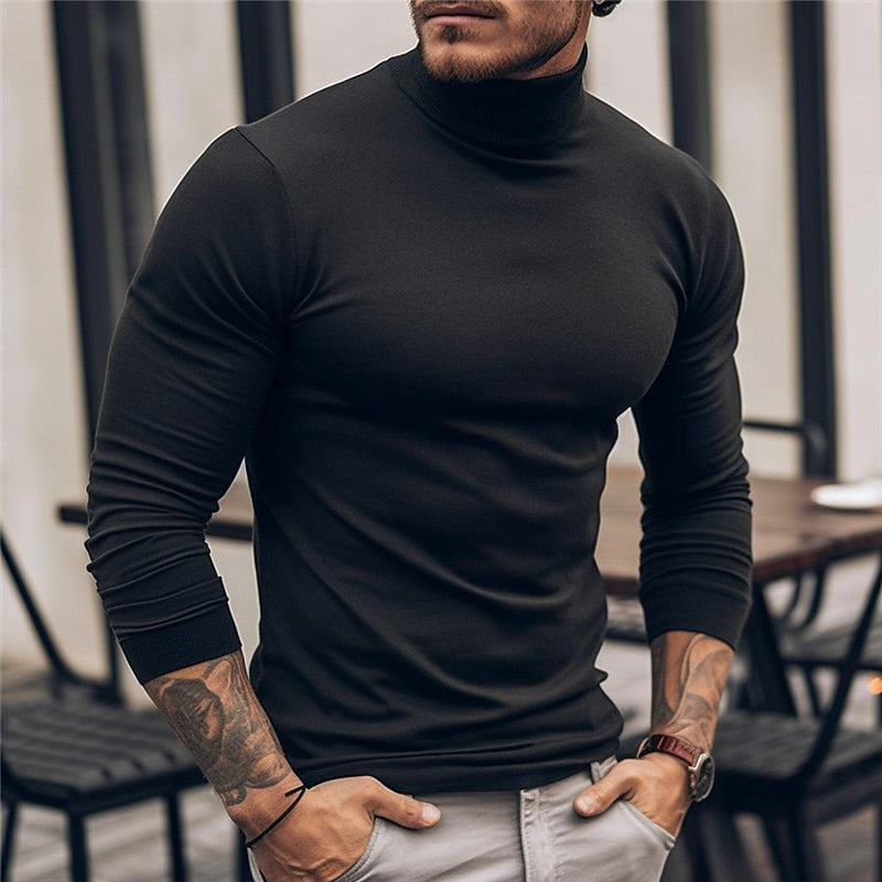 Women’s Black Turtleneck Long-Sleeve Refined Fit Top 0