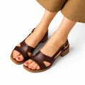 Women’s Block Heel Slingback Sandals Structured Square Toe Design 0