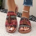 Women’s Bohemian Slide Sandals Open Toe with Tassel Detail 0