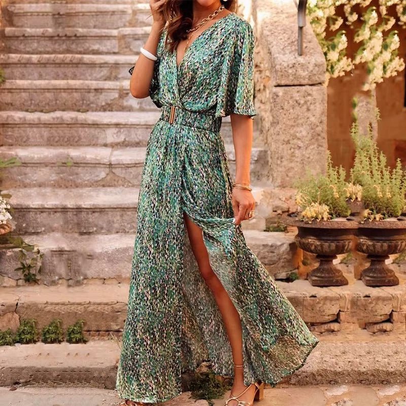 Women’s Boho Maxi Dress V-Neck Long Sleeve Summer Style 2