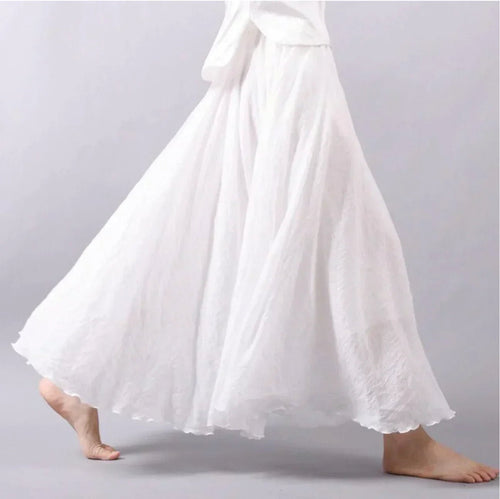 Women’s Boho Maxi Skirt High Waist Flowing Design 0