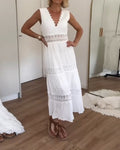 Women’s Boho Midi Dress Elegant Sleeveless Summer Style 0