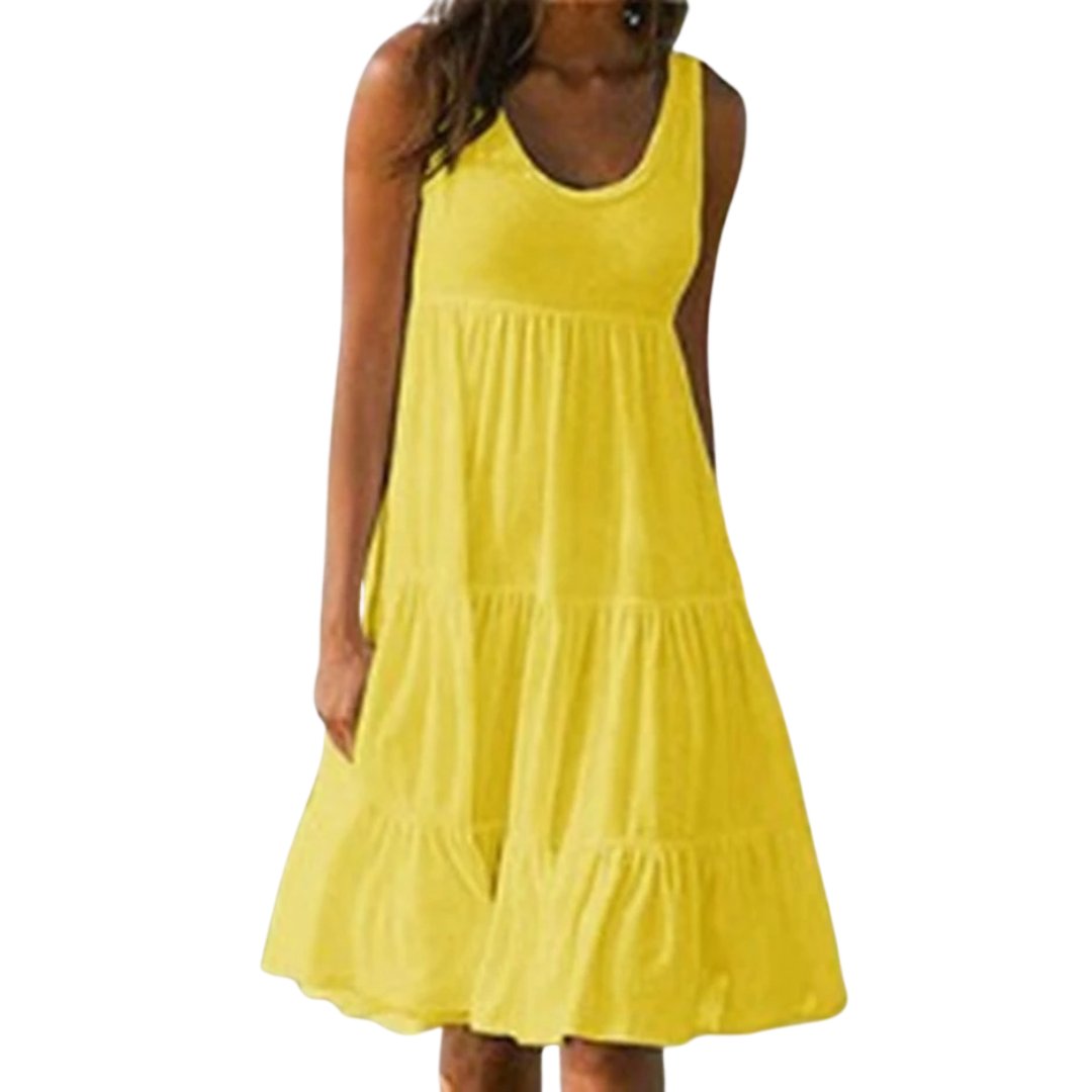 Women’s Boho Midi Dress Sleeveless Tiered Design 5
