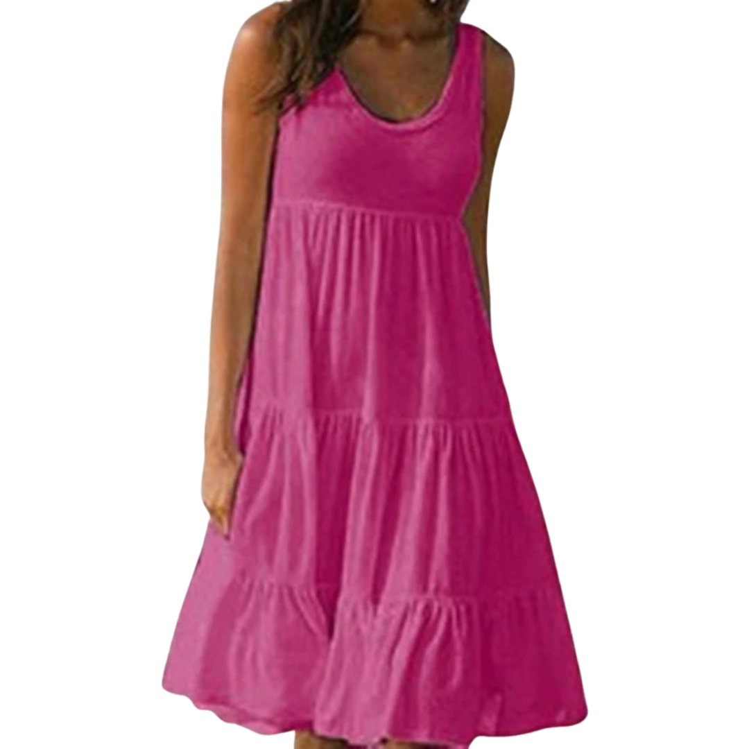 Women’s Boho Midi Dress Sleeveless Tiered Design 6