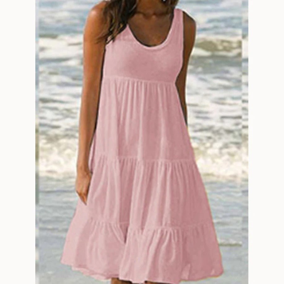 Women’s Boho Midi Dress Sleeveless Tiered Design 7