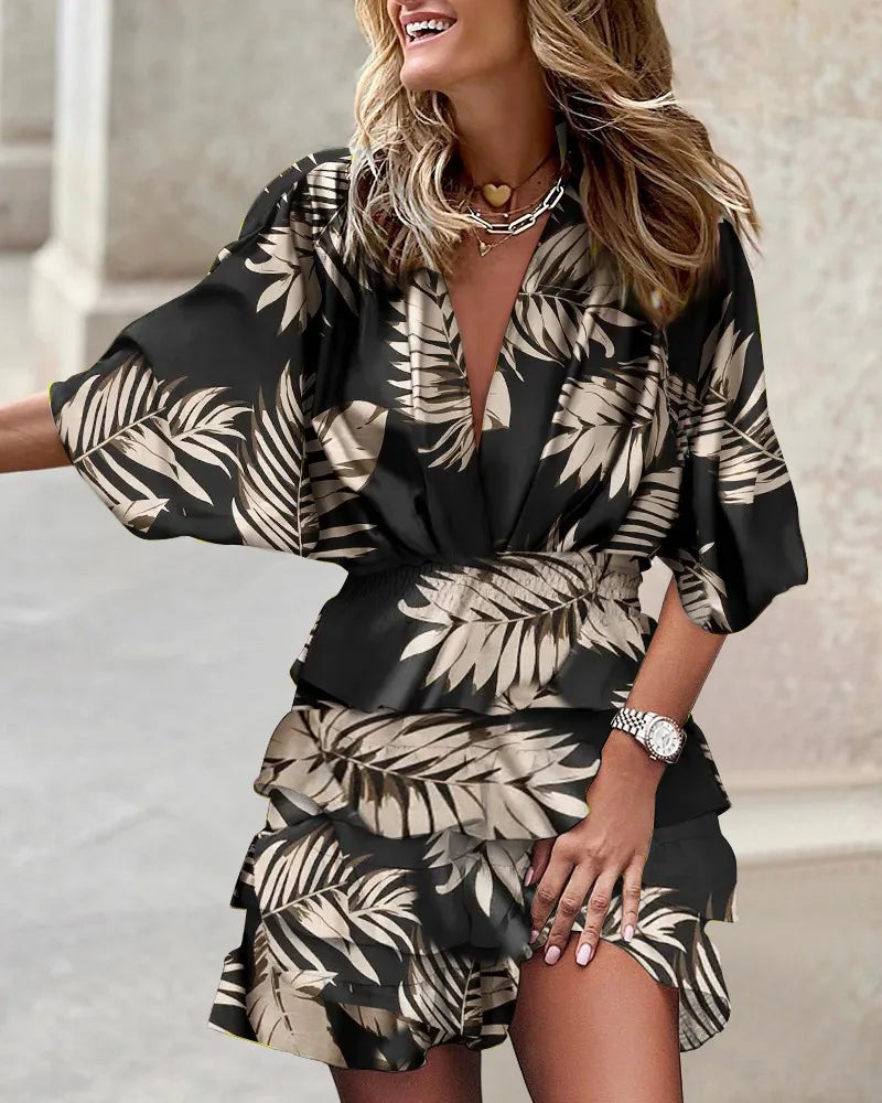 Women’s Boho Mini Dress Vibrant Ruffle Design for Summer Style 6