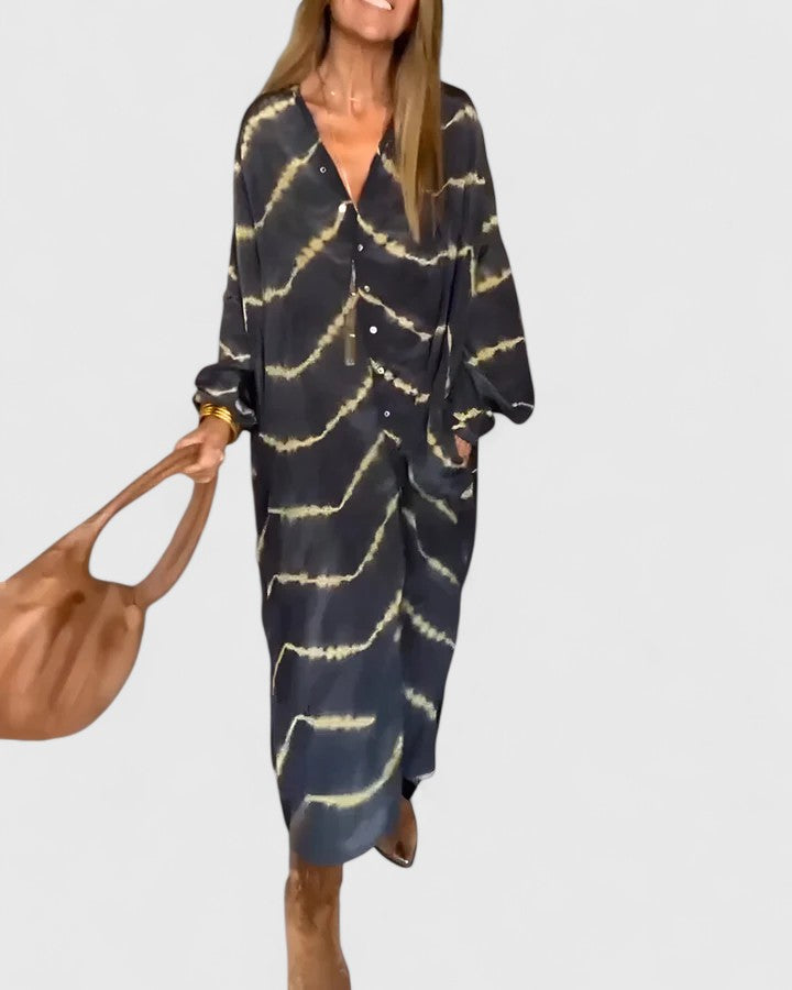 Women’s Boho Striped Maxi Dress Flowing Fit for Summer Style 1