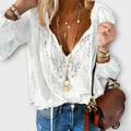 Women’s Boho V Neck Long Sleeve Top Relaxed Fit Casual Style 0