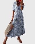 Women’s Boho Vintage Summer Dress Elegant V-Neck Design 0