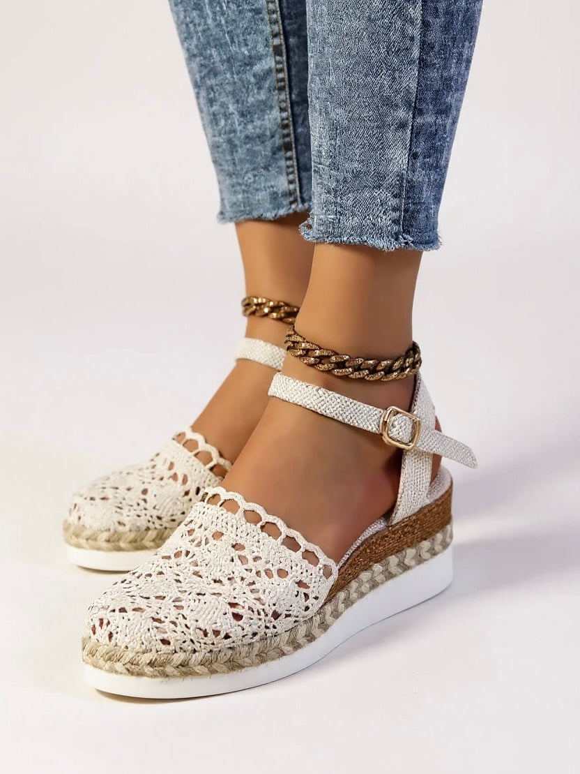 Women’s Boho Wedge Sandals Stylish Ankle Strap Design 0
