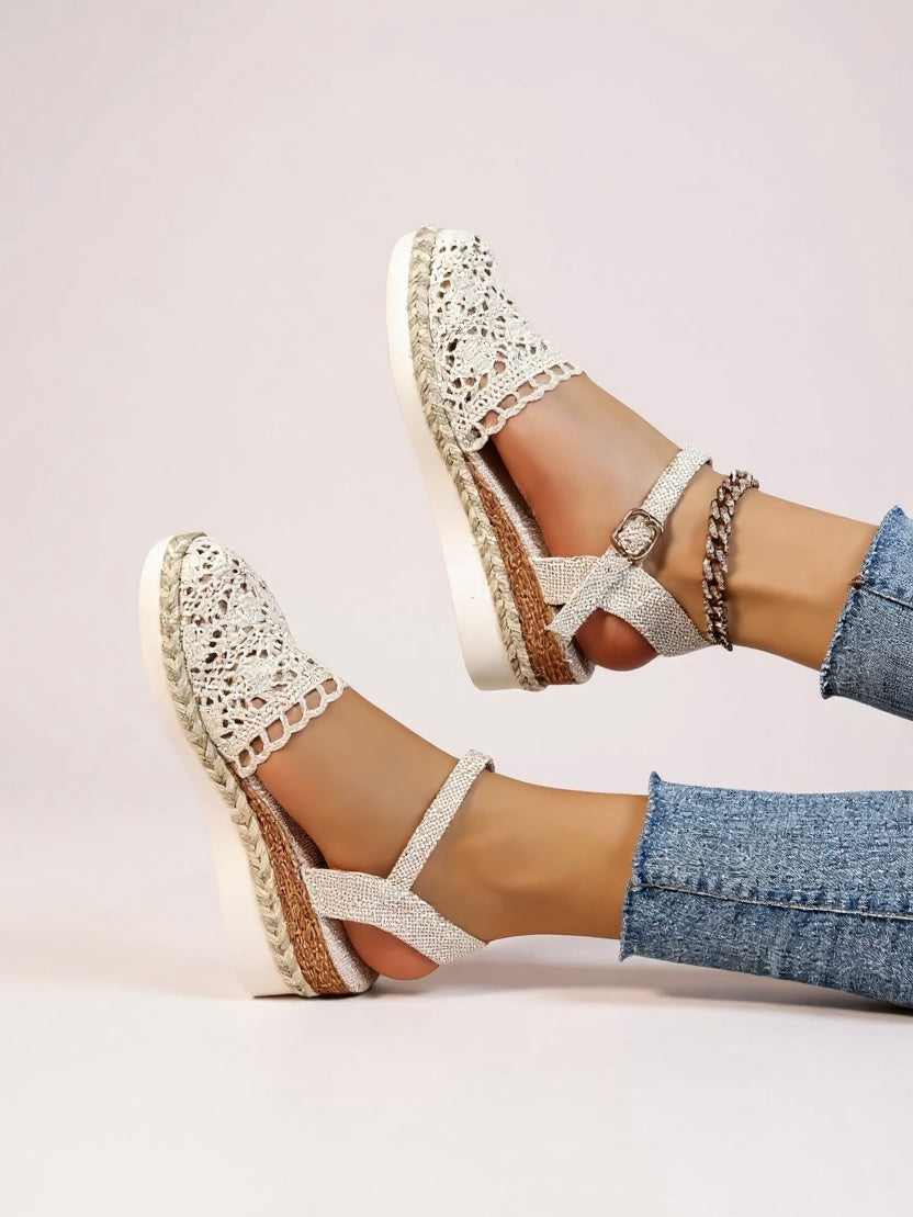 Women’s Boho Wedge Sandals Stylish Ankle Strap Design 2