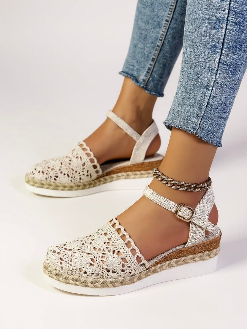 Women’s Boho Wedge Sandals Stylish Ankle Strap Design 4