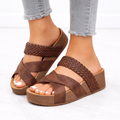 Women’s Braided Cross Strap Sandals Lightweight Wedge Design 0