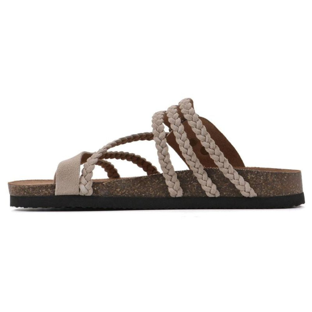 Women’s Braided Strap Sandals Comfortable Cork Sole Design 4