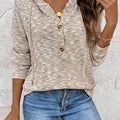 Women’s Button-Up Hooded Sweatshirt Relaxed Fit Casual Style 0