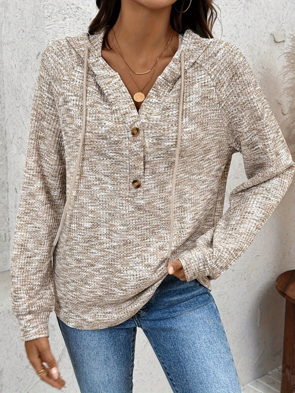 Women’s Button-Up Hooded Sweatshirt Relaxed Fit Casual Style 3