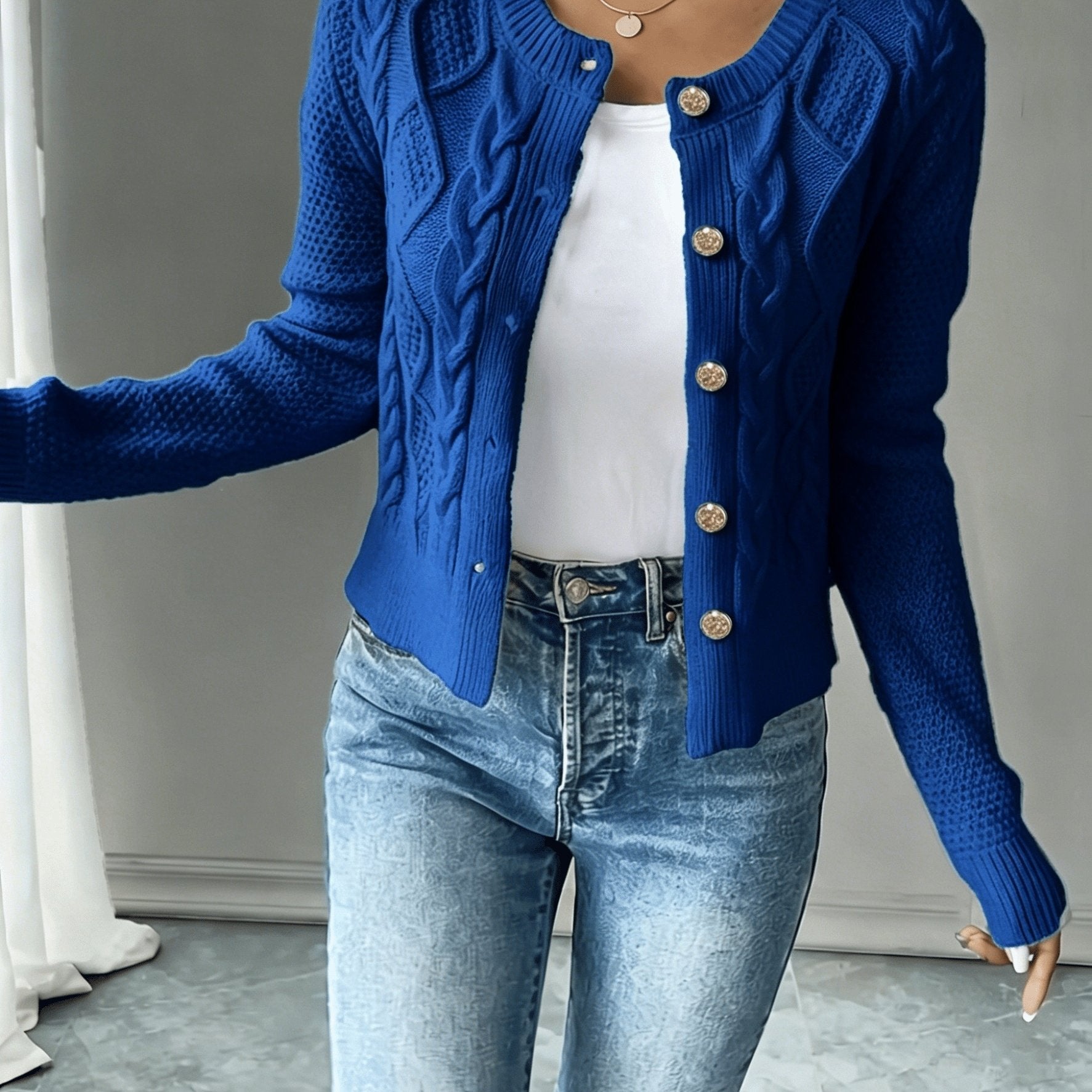 Women’s Cable-Knit Button-Front Cardigan Classic Warmth and Style 13