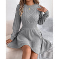 Women’s Cable-Knit Sweater Dress Flattering Waist Design 0