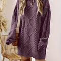 Women’s Cable-Knit Sweater Dress Relaxed Fit Autumn Style 0