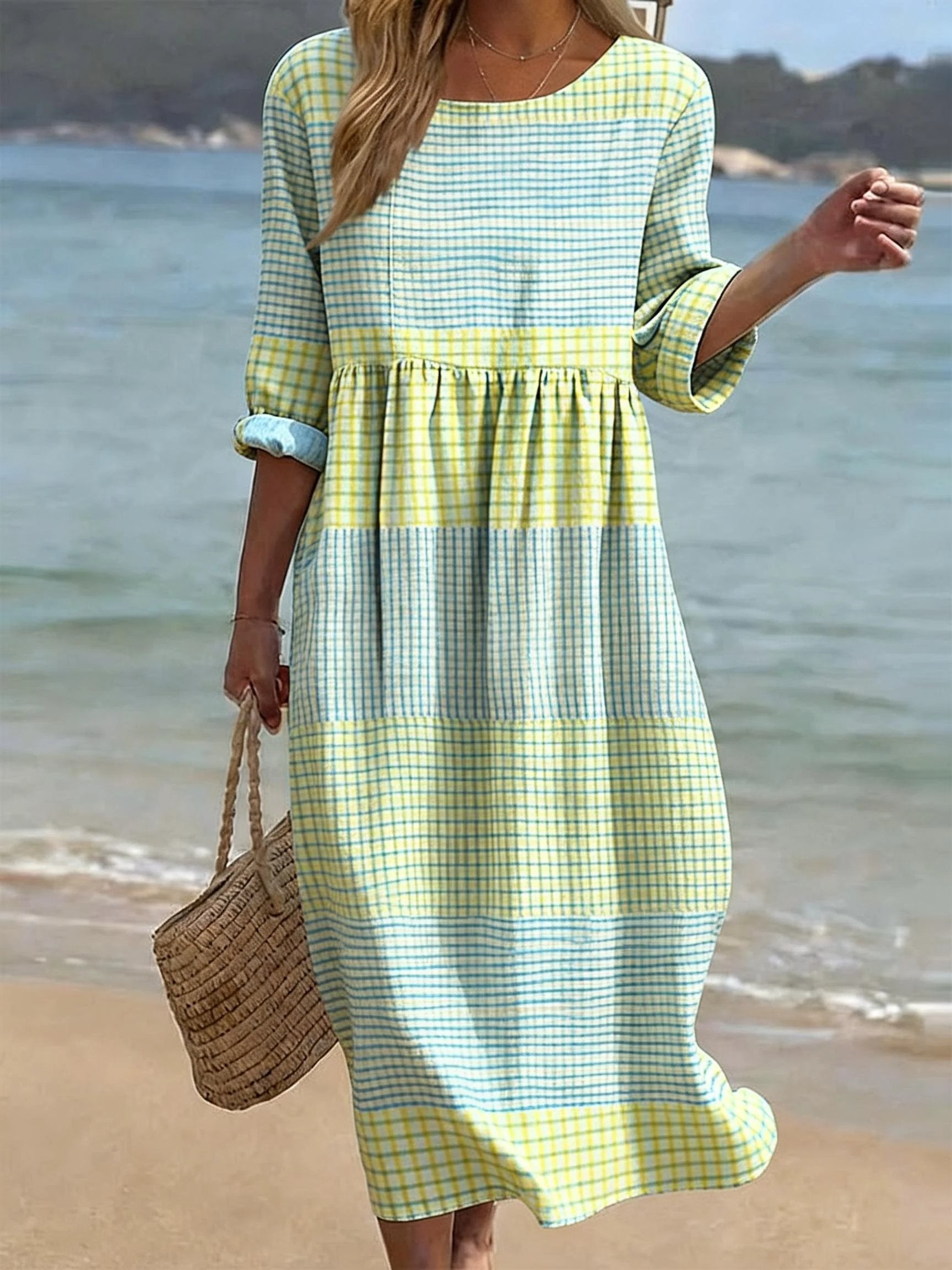 Women’s Casual Dress Relaxed Fit Half Sleeve Round Neck Style 0