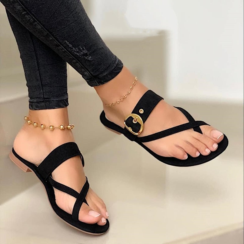 Women’s Casual Flat Sandals Lightweight Open Toe Design 0