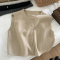 Women’s Casual Sleeveless Vest Classic Button-Up Style 0