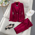 Women’s Casual Suit Set Tailored Blazer and Trousers 0