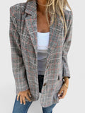 Women’s Check Pattern Blazer Modern Fit Stylish Design 0