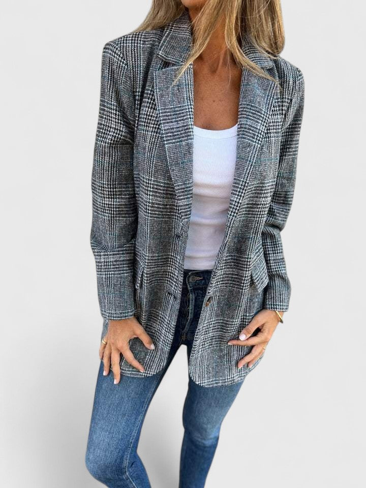 Women’s Check Pattern Blazer Modern Fit Stylish Design 4