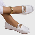 Women’s Chic Loafers with Gold-Chain Detail for Elegant Style 0