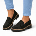 Women’s Chunky Loafers Modern Slip-On Design in Black 0