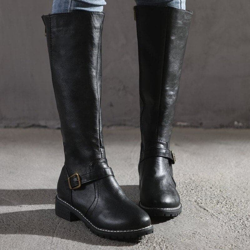 Women’s Classic Knee High Boots with Stylish Buckle Detail 1