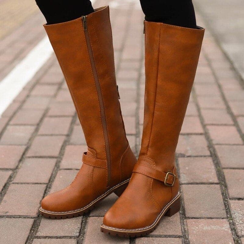 Women’s Classic Knee High Boots with Stylish Buckle Detail 2
