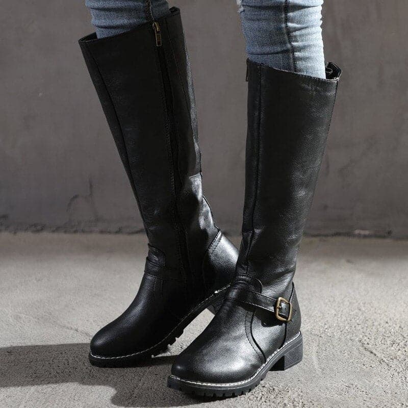 Women’s Classic Knee High Boots with Stylish Buckle Detail 3