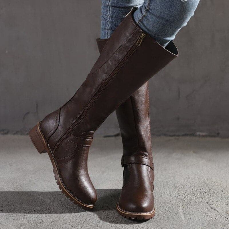 Women’s Classic Knee High Boots with Stylish Buckle Detail 4
