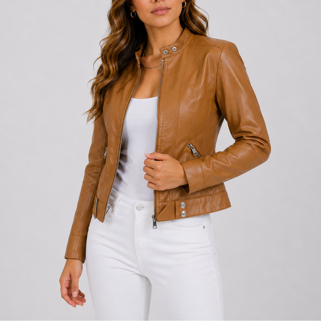 Women’s Classic Leather Jacket Elegant Timeless Design 4