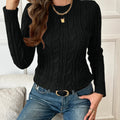 Women’s Classic Twist-Knit Sweater Elegant Everyday Style 0