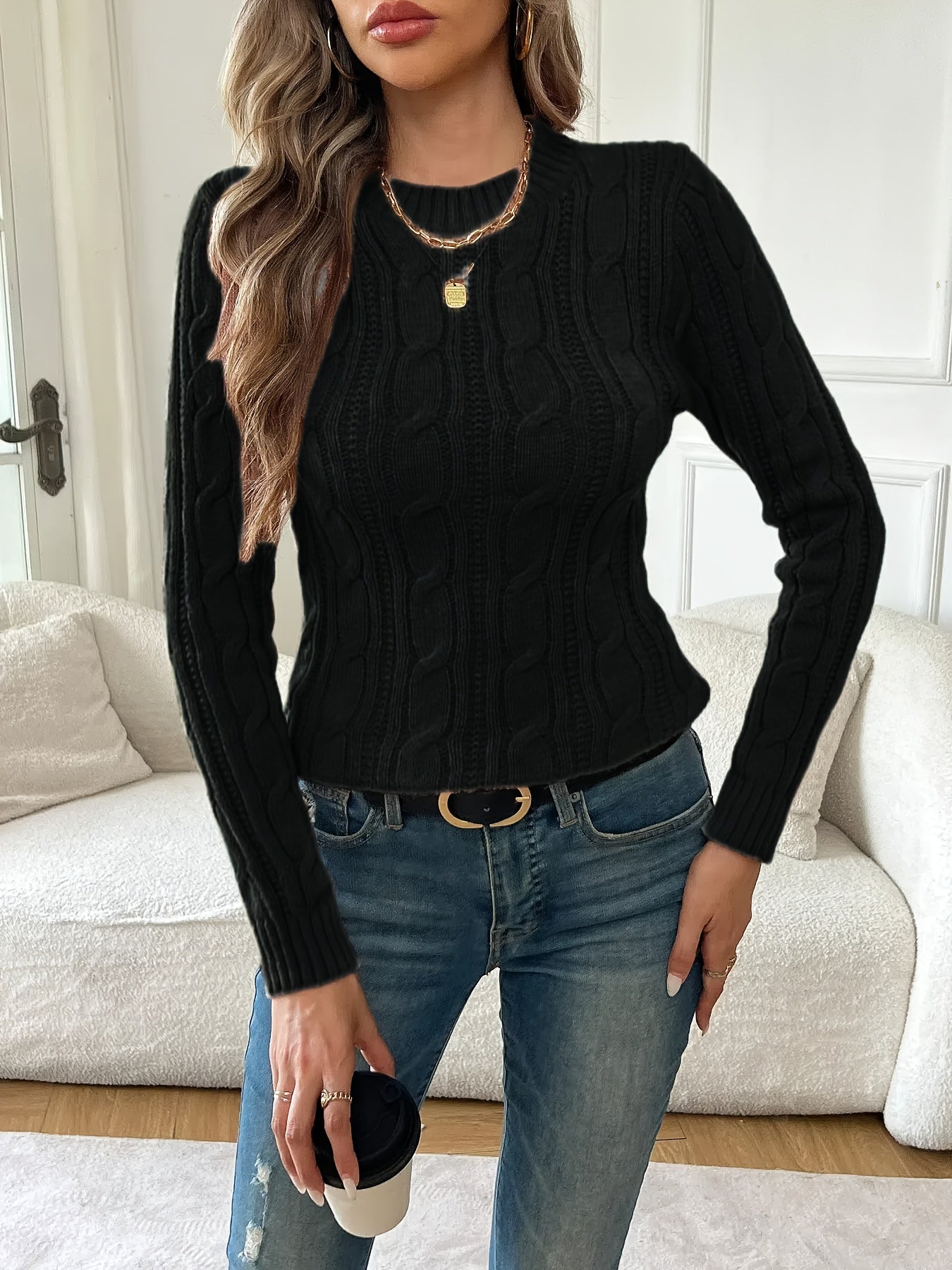 Women’s Classic Twist-Knit Sweater Elegant Everyday Style 4