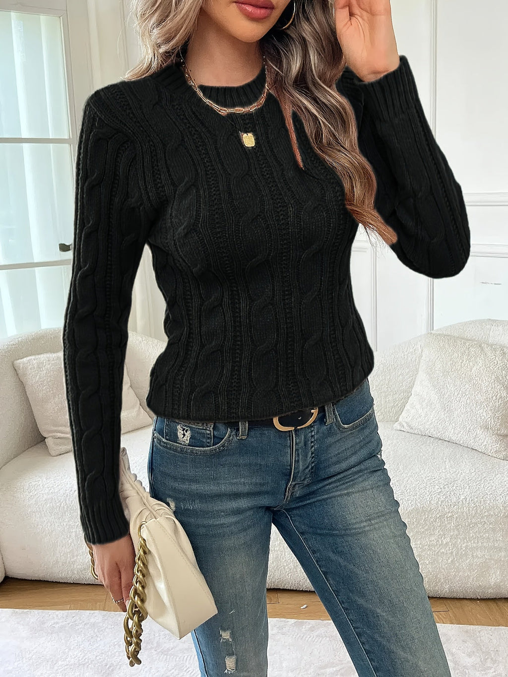 Women’s Classic Twist-Knit Sweater Elegant Everyday Style 5