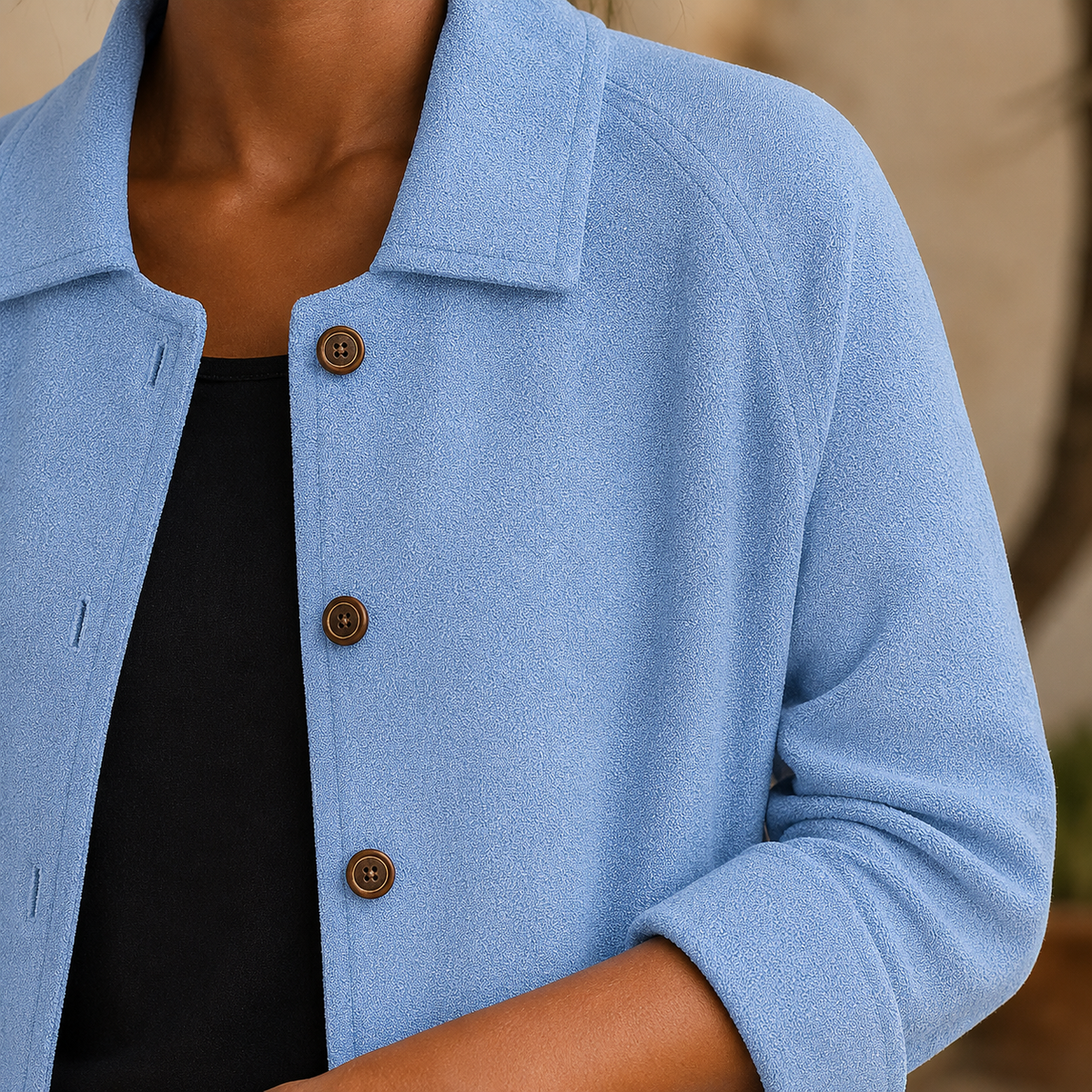 Women’s Collared Sweater Soft Knit Button Front Casual Style 1