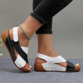 Women’s Color-Block Slingback Wedge Sandals Stylish Open-Toe Design 0
