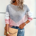 Women’s Color Block Sweater Stylish Mesh Detail Design 0