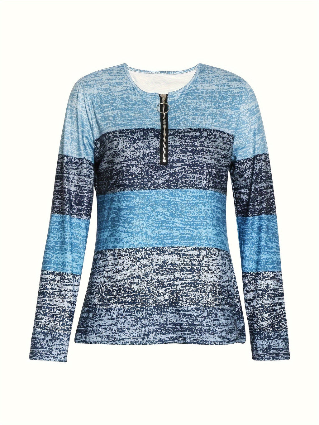 Women’s Colorblock Quarter-Zip Top Relaxed Fit Style 2