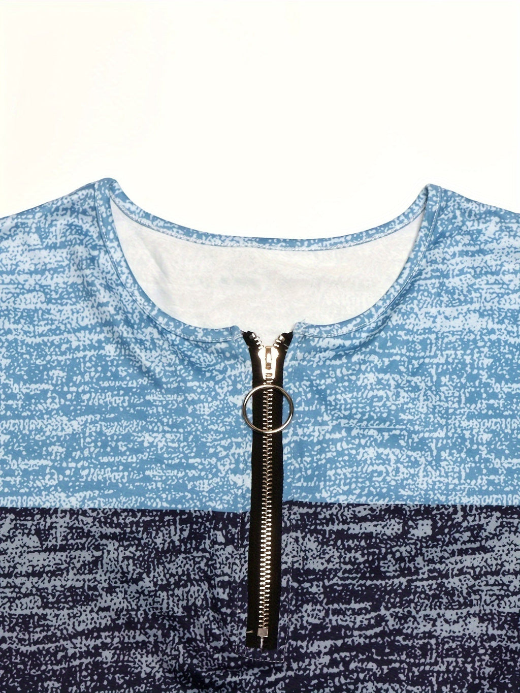 Women’s Colorblock Quarter-Zip Top Relaxed Fit Style 3