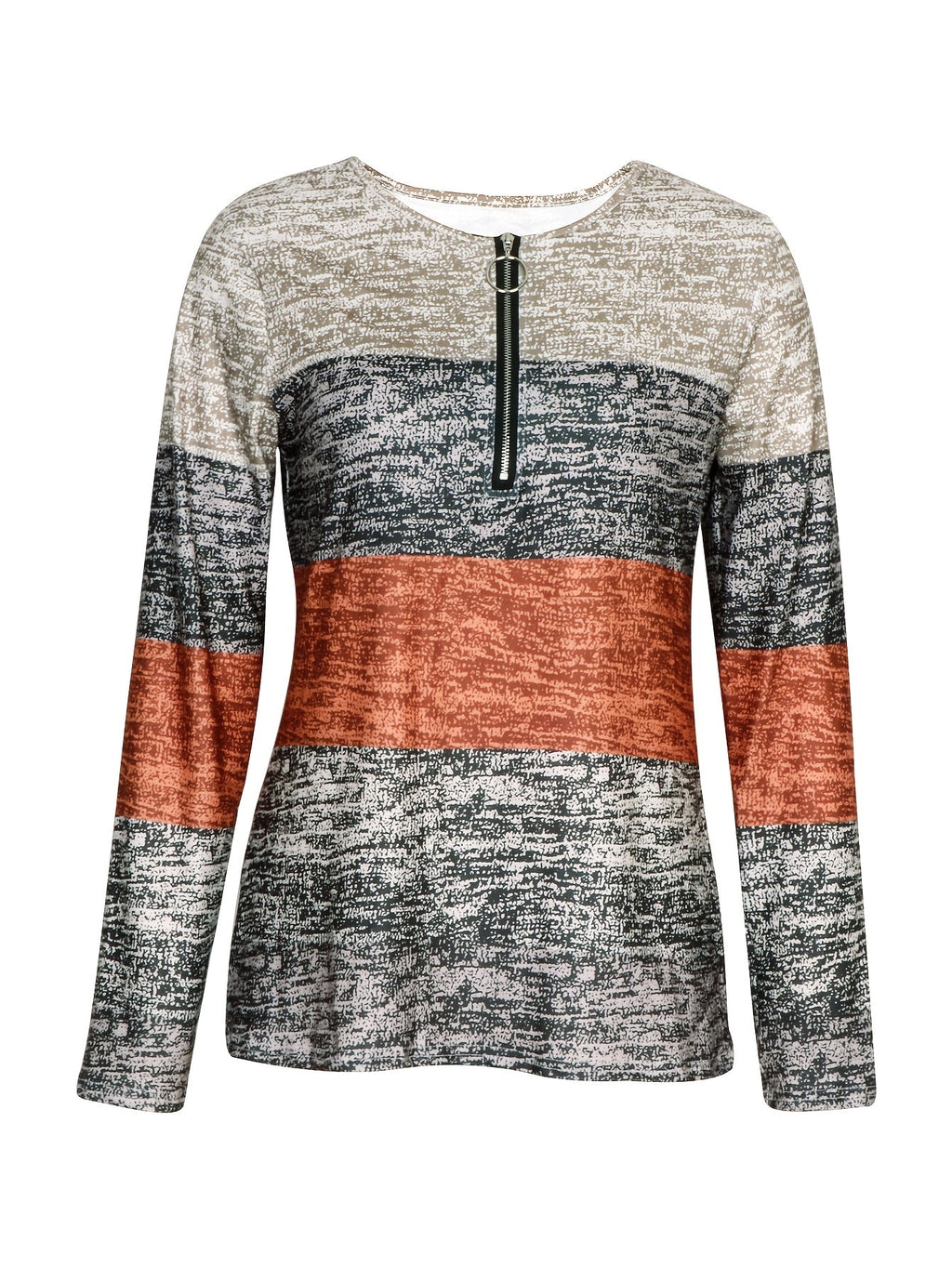 Women’s Colorblock Quarter-Zip Top Relaxed Fit Style 8