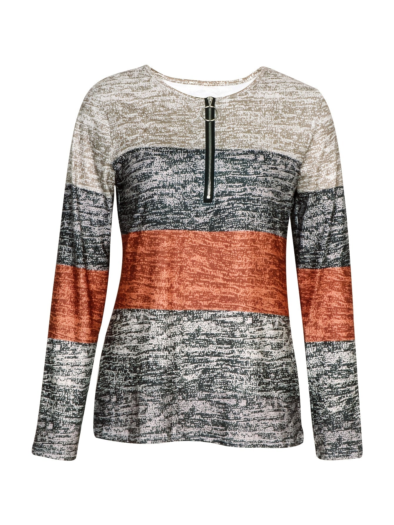 Women’s Colorblock Quarter-Zip Top Relaxed Fit Style 8